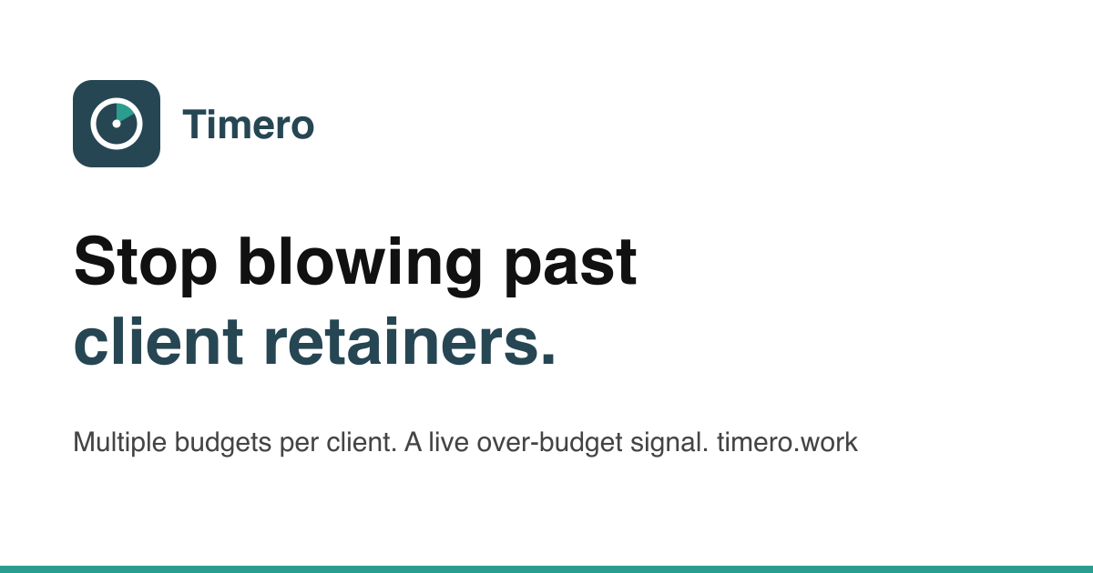 Timerco Timero: time tracking that stops client retainers going over